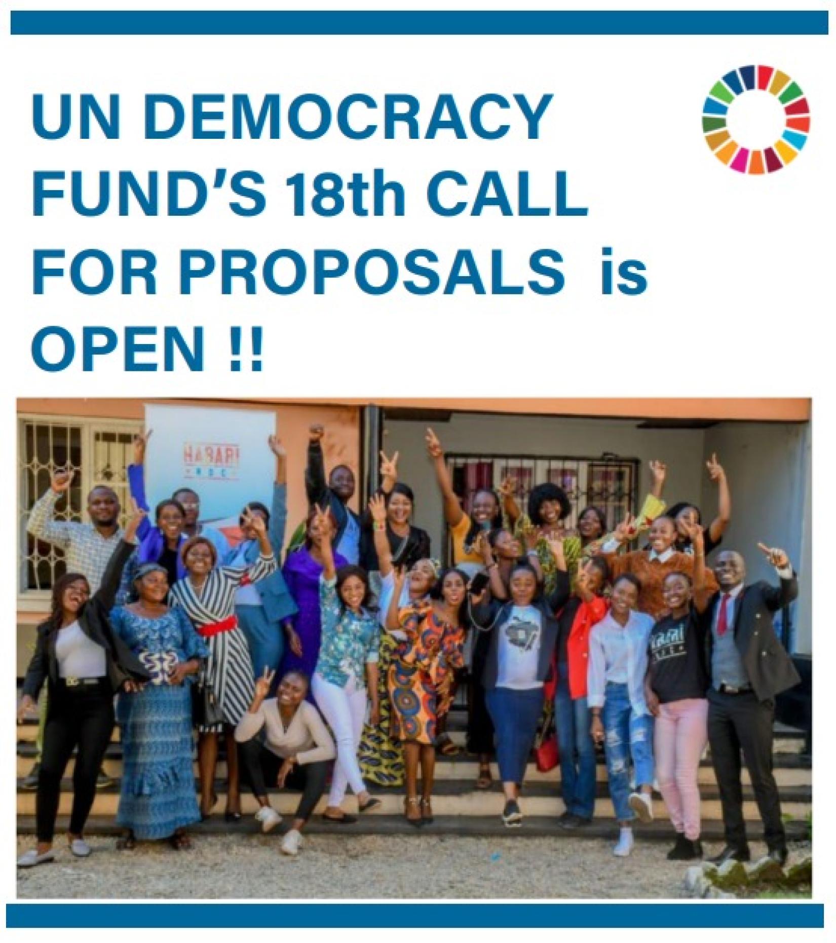 The UN Democracy Fund’s 18th call for proposals is OPEN